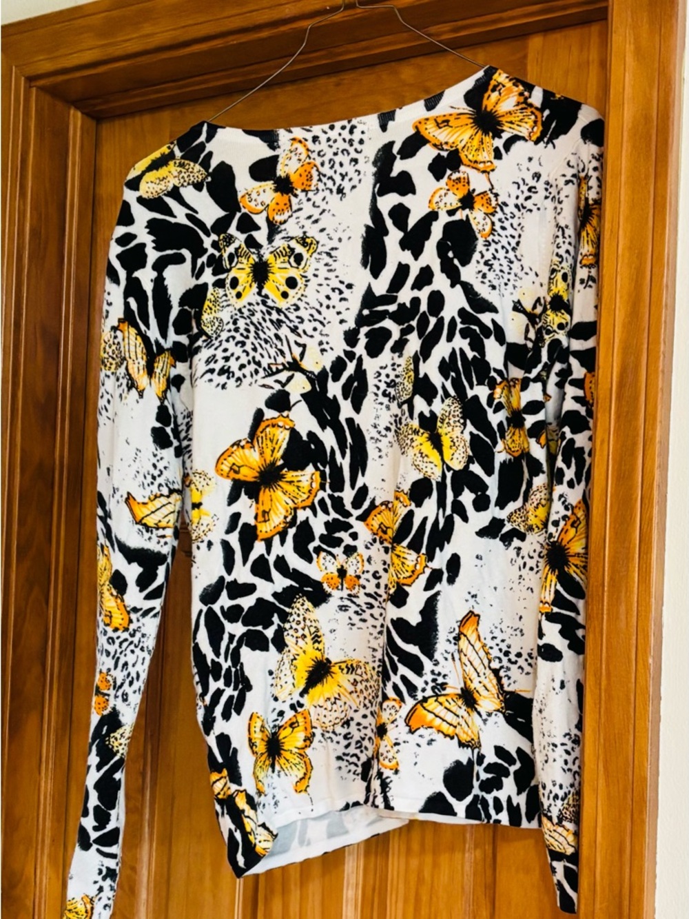 Floral Animal Print Women's cardigan. Butterfly - Picture 12 of 14